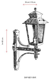 Aplica de perete exterior 68211 Maro 30x18 cm - 3