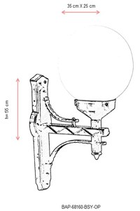 Aplica de perete exterior OP Alb 35x25 cm - 3