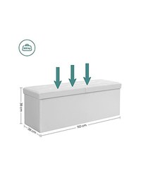 Bancheta de depozitare, Songmics, 120 L, LSF75WT, Alb, 300 Kg, 110 x 38 x 38 cm - 6