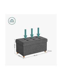 Bancheta de depozitare, Songmics, LSF16GYZ, 300 Kg, Gri, 65L, 76 x 38 x 40 cm - 3