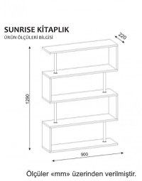 Biblioteca Sunrise - Alb - 3