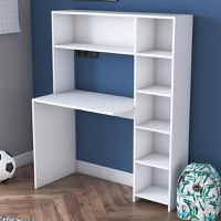 Birou cu biblioteca HA104 Alb 113.2x141.8x40 cm - 3