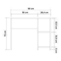 Birou Mundus Alb 90x76x50 cm - 5