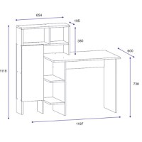 Birou Slate Alb - Oak 120x60x112 cm - 4