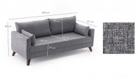 Canapea Extensibila, 3 Locuri Bella Sofa Bed Gri - 7