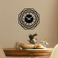 Ceas de perete decorativ din metal Enzoclock Negru 48x48 cm - 2