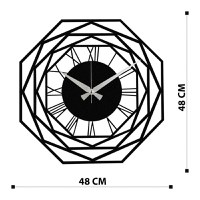 Ceas de perete decorativ din metal Enzoclock Negru 48x48 cm - 6