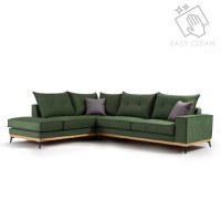 Coltar Dreapta Luxury II Verde Inchis Antracit - Negru 290x235x90 cm - 1