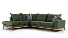 Coltar Dreapta Luxury II Verde Inchis Antracit - Negru 290x235x90 cm