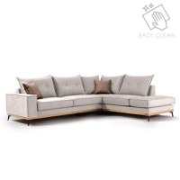 Coltar Stanga Luxury II Crem - Mocha - Negru 290x235x90 cm - 1