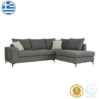 Coltar stanga Montana gri cu perne gri deschis 275x215x93 cm - 1