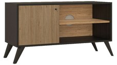 Comoda TV - Consola de dimensiuni medii Flipter melamina sonoma - negru 100x40x51cm