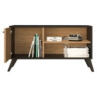 Comoda TV - Consola de dimensiuni medii Flipter melamina sonoma - negru 100x40x51cm - 3