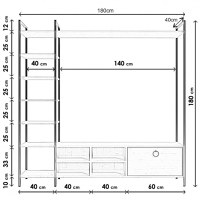 Comoda TV Mat Sİyah Demirli Tv ünitesi L515 - 6