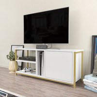 Comoda TV Neola - Gold, Alb - 3