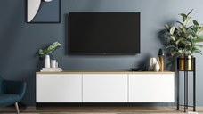 Comoda TV Neon Alb-Oak