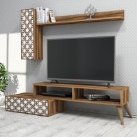 Comoda TV Planet - Walnut, Alb - 1