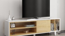 Comoda TV Rosmar - Alb, Oak