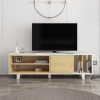 Comoda TV Rosmar - Alb, Oak - 2