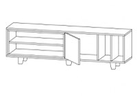 Comoda TV Rosmar - Alb, Oak - 4