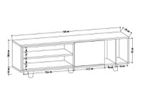 Comoda TV Rosmar - Alb, Oak - 5