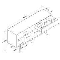 Comoda TV Satava Pako World Alb 180x45x87.60 cm - 5