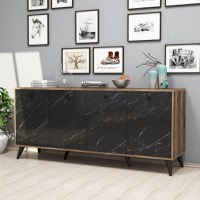 Consola Elite 1618 Walnut-Negru Marble - 2