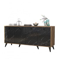 Consola Elite 1618 Walnut-Negru Marble - 4