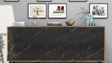 Consola Elite 1618 Walnut-Negru Marble