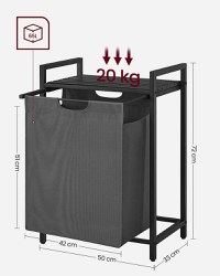 Cos de rufe, Vasagle, Negru-Gri, 50x33x76 cm - 6