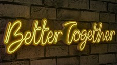 Decoratiune luminoasa LED de perete Better Together Galben 84x16x2 cm