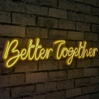 Decoratiune luminoasa LED de perete Better Together Galben 84x16x2 cm - 1