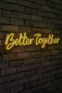 Decoratiune luminoasa LED de perete Better Together Galben 84x16x2 cm - 2