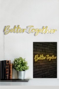 Decoratiune luminoasa LED de perete Better Together Galben 84x16x2 cm - 4