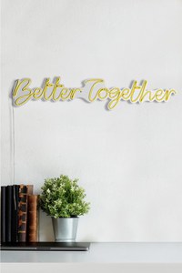 Decoratiune luminoasa LED de perete Better Together Galben 84x16x2 cm - 5