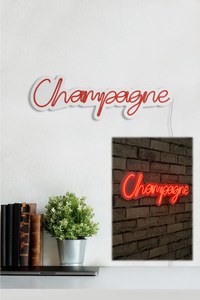 Decoratiune luminoasa LED de perete Champagne Rosu 60x18x2 cm - 3