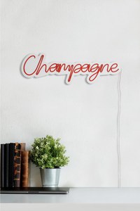 Decoratiune luminoasa LED de perete Champagne Rosu 60x18x2 cm - 5