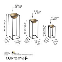 Ghiveci decorativ GED019A Auriu 28x80x28 cm - 7