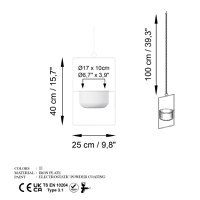 Ghiveci decorativ Parapet Alb 25x40x17 cm - 7