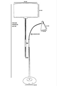 Lampadar Forza Eskitme Lambader Silindir Hasır Gül Kurusu Abajurlu Trandafiriu Prafuit / Aramiu - 3