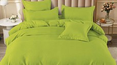 Lenjerie cu Elastic 180x200 Junne Verde deschis 6 Piese (Finet)