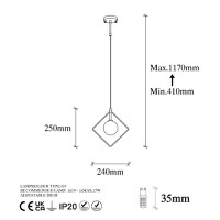 Lustra Geometri - 11095 Negru/Alb - 7