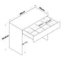 Masuta de toaleta Artemisia alb 90x45x76.8cm - 5