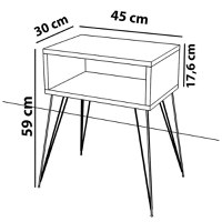 Noptiera Naida Gri-Bej 45x30x59 cm - 4