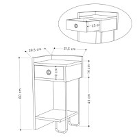 Noptiera Sirius Alb 32x61x30 cm - 14