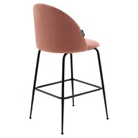 Scaun de bar Kudos picioare metalice negre - catifea culoarea mar putred - 2