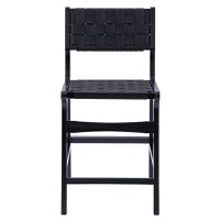 Scaun de bar Ridley lemn - piele ecologica negru - 4