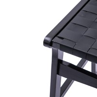 Scaun de bar Ridley lemn - piele ecologica negru - 6