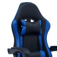 Scaun de gaming William piele ecologica negru - albastru - 5