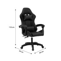 Scaun de gaming William piele ecologica negru - albastru - 7